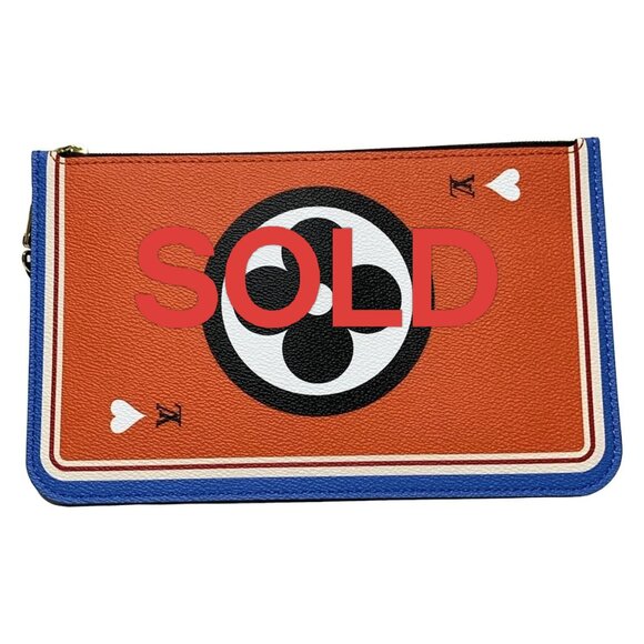 LOUIS VUITTON - Orange Blue Multi Game On Pouch Monogram Canvas 508-061325 - Picture 1 of 5